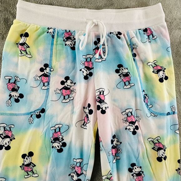 Disney Mickey Mouse Sleep Jogger Pajama Pants Lounge‎ Womems L Allover Print - Picture 2 of 9
